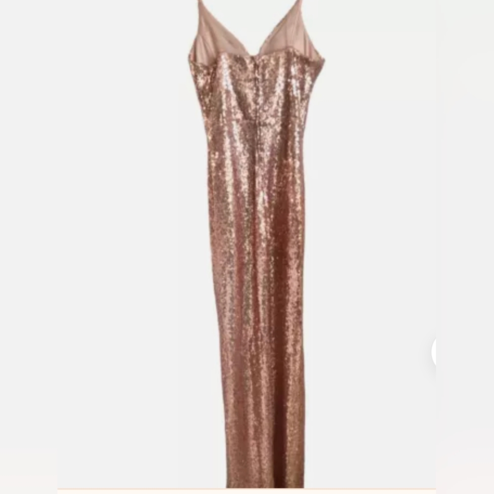 B.Smart | Sequined Rose Gold Bodycon Side Slit Formal Dress | Size 3/4 - Picture 4 of 6